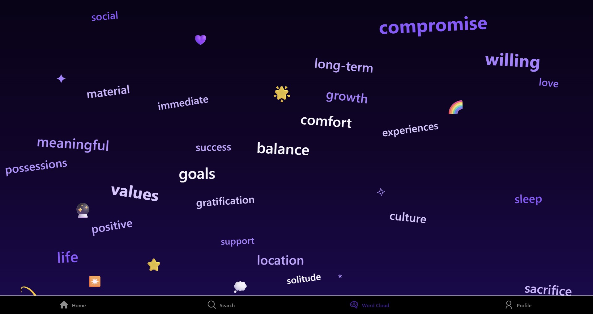 Sonder App Wordstorm